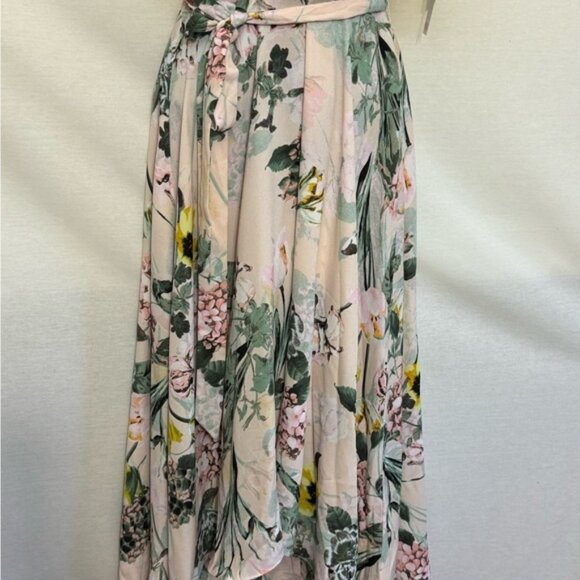 Y-13 DN Designs NWT Pink Floral Ruffled Shirt Sleeve High Low Dress Size 10 - Picture 2 of 15